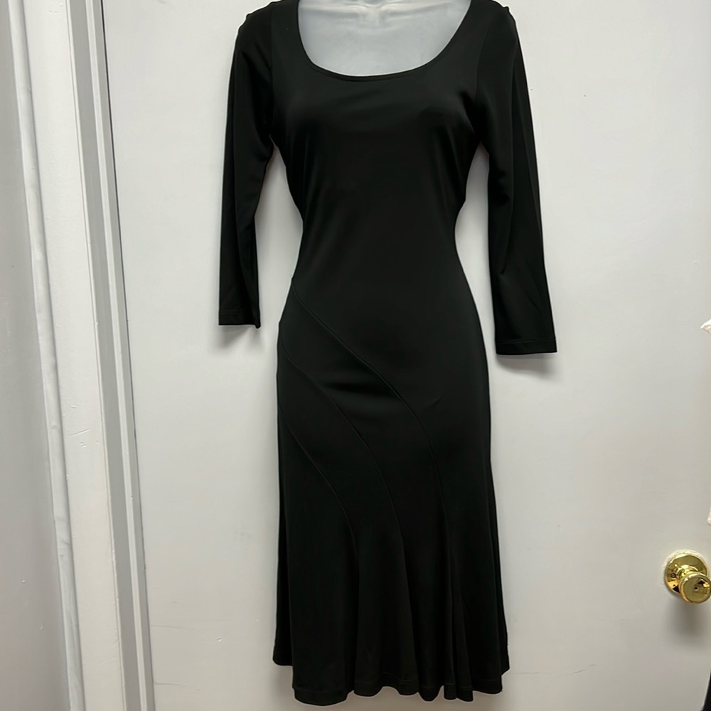Lauren Ralph Lauren Petite Black 3/4 Sleeve Midi Dress